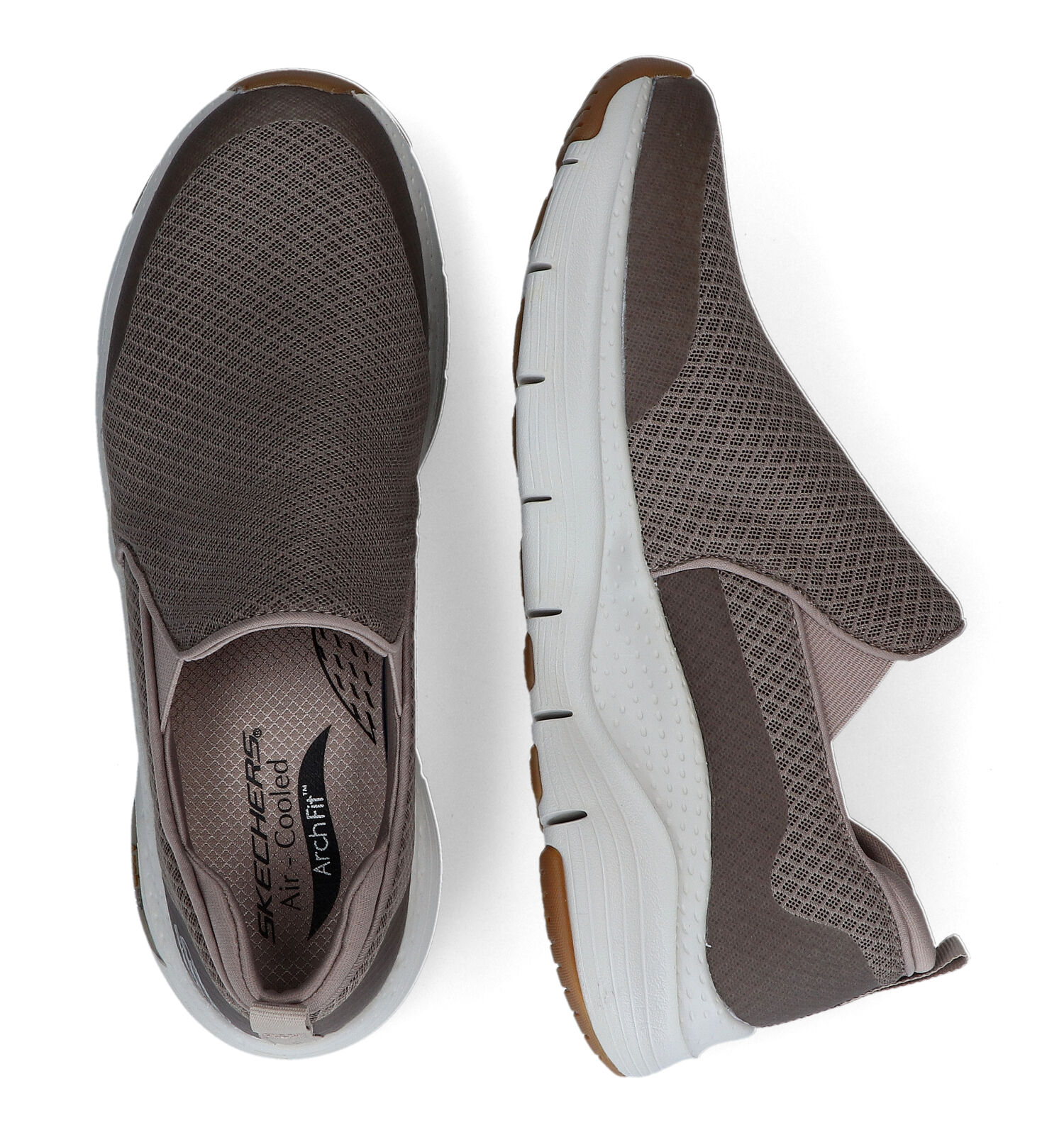 stroom Opgewonden zijn belofte Skechers Arch Fit Taupe Slip-on Sneakers | Heren Sneakers