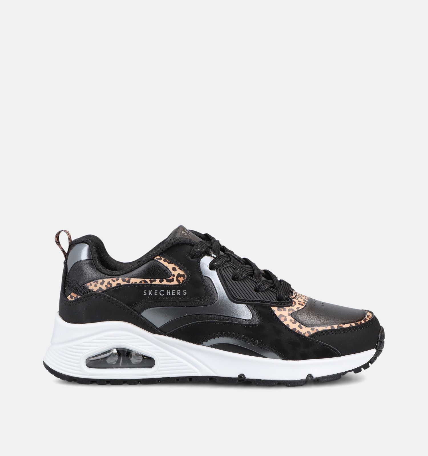 Skechers Uno Leopard Baskets basses en Noir