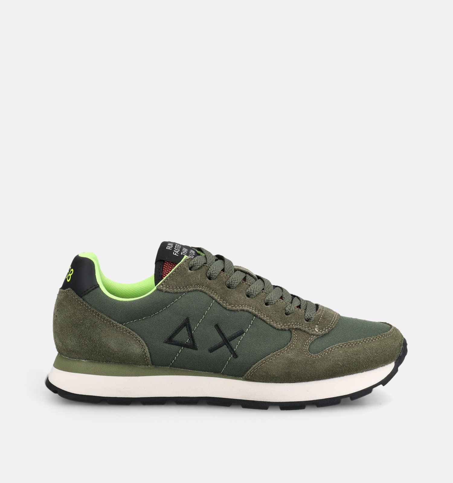 Sun68 Tom Fluo Chaussures plates en Vert kaki