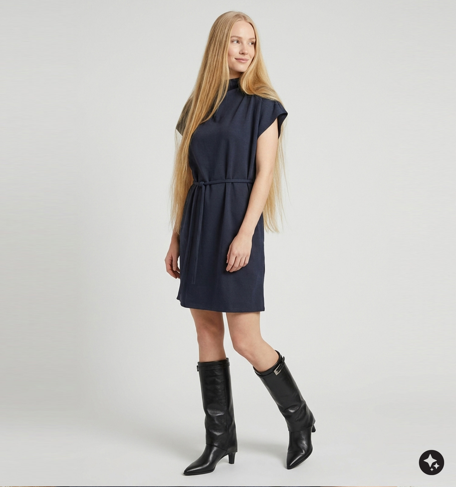 Vila Merlano Robe mi-longue en Bleu foncé