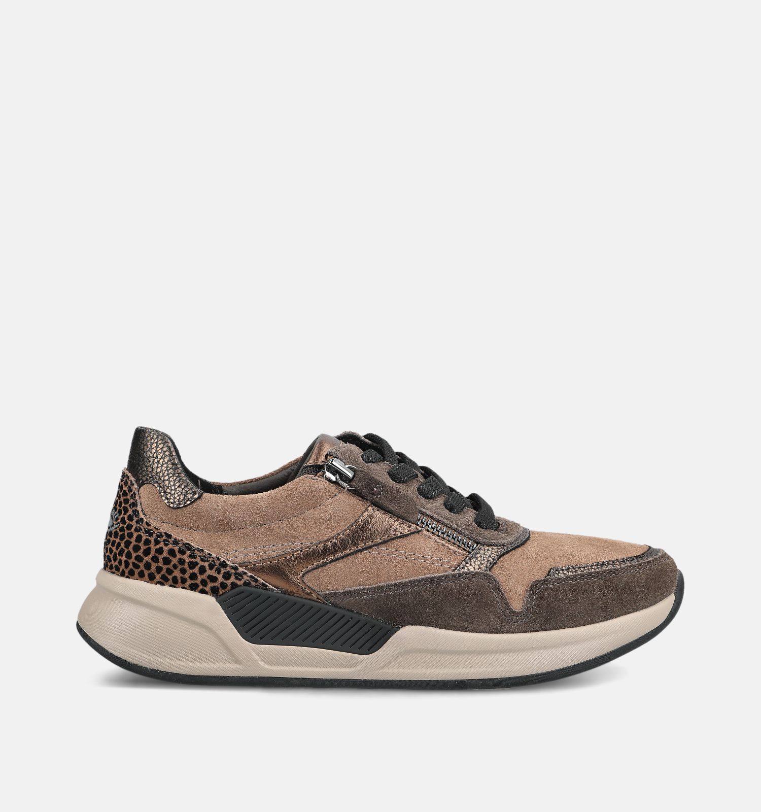 Gabor Rollingsoft Bruine Schoenen met Veter en Rits