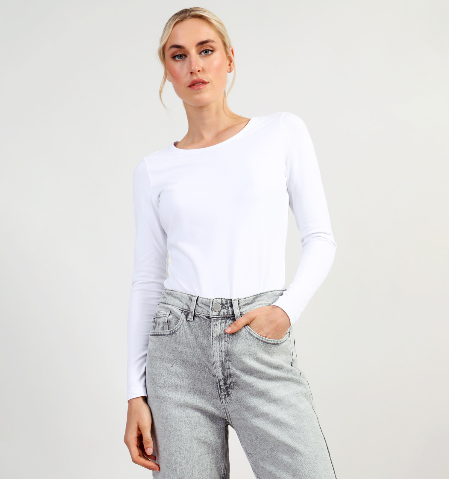 Vila Nora Wit Basic T shirt Dames T shirts Online op TORFS.BE