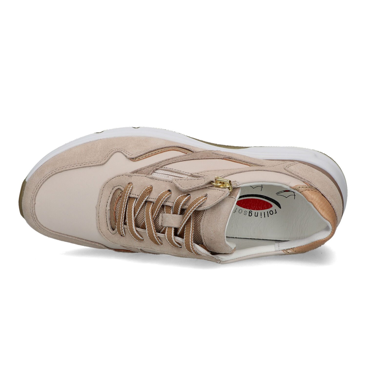 Huichelaar meesteres Absoluut Gabor Rollingsoft Beige Sneakers | Dames Sneakers