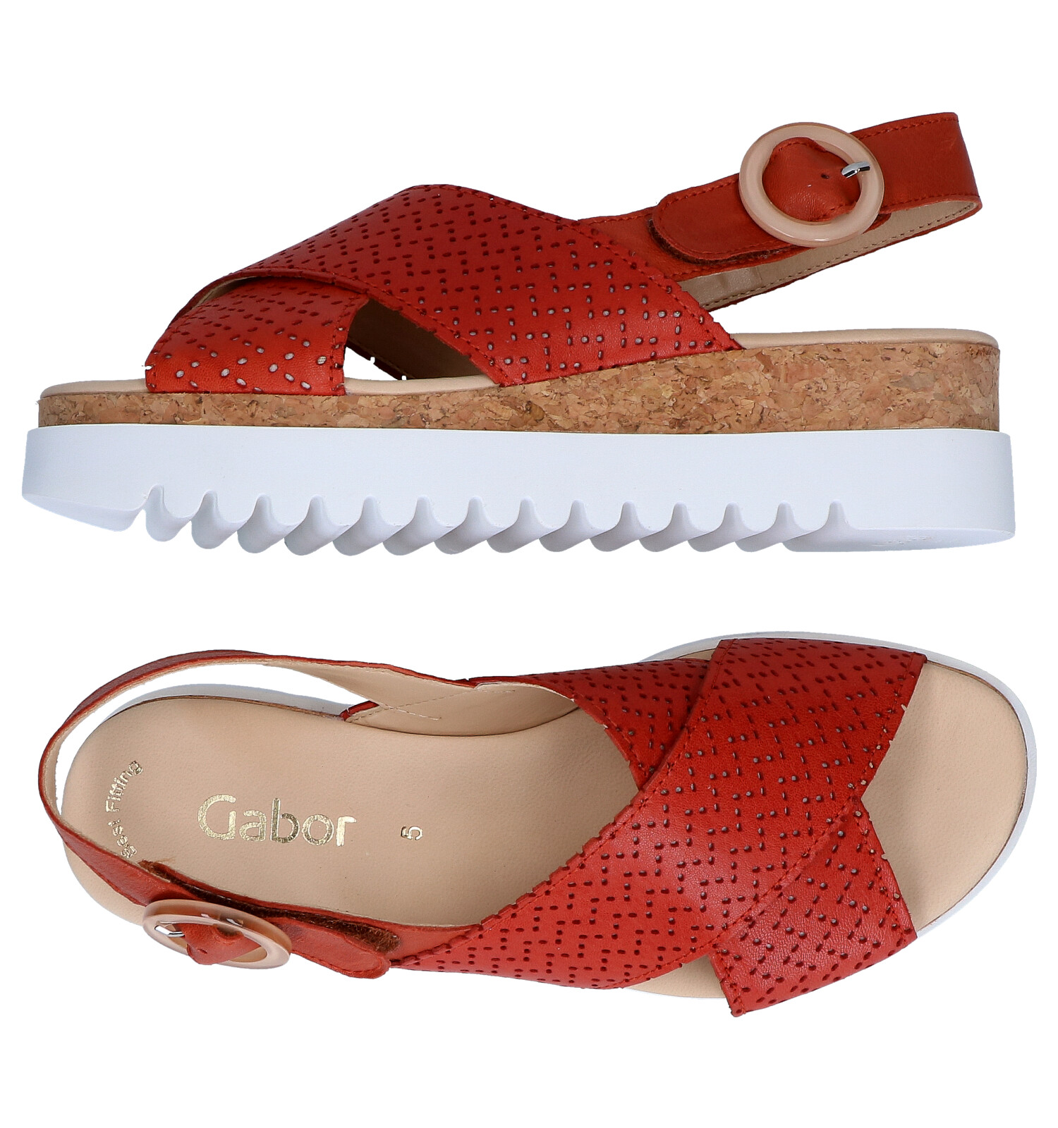 Gabor Best Fitting Rode Sandalen | TORFS.BE | Gratis verzend en retour