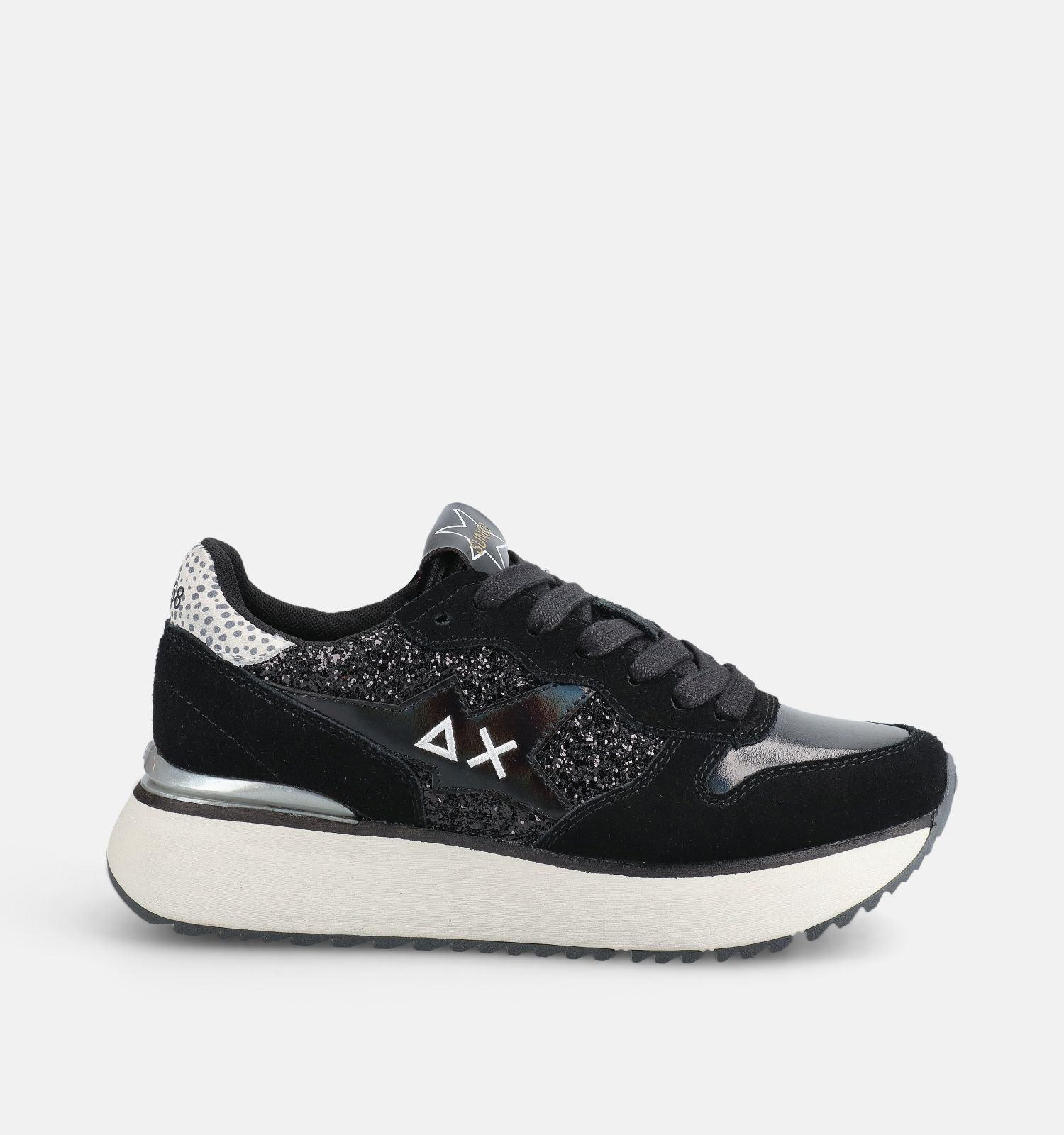 Sun68 Big Stargirl Glitter Zwarte Sneakers