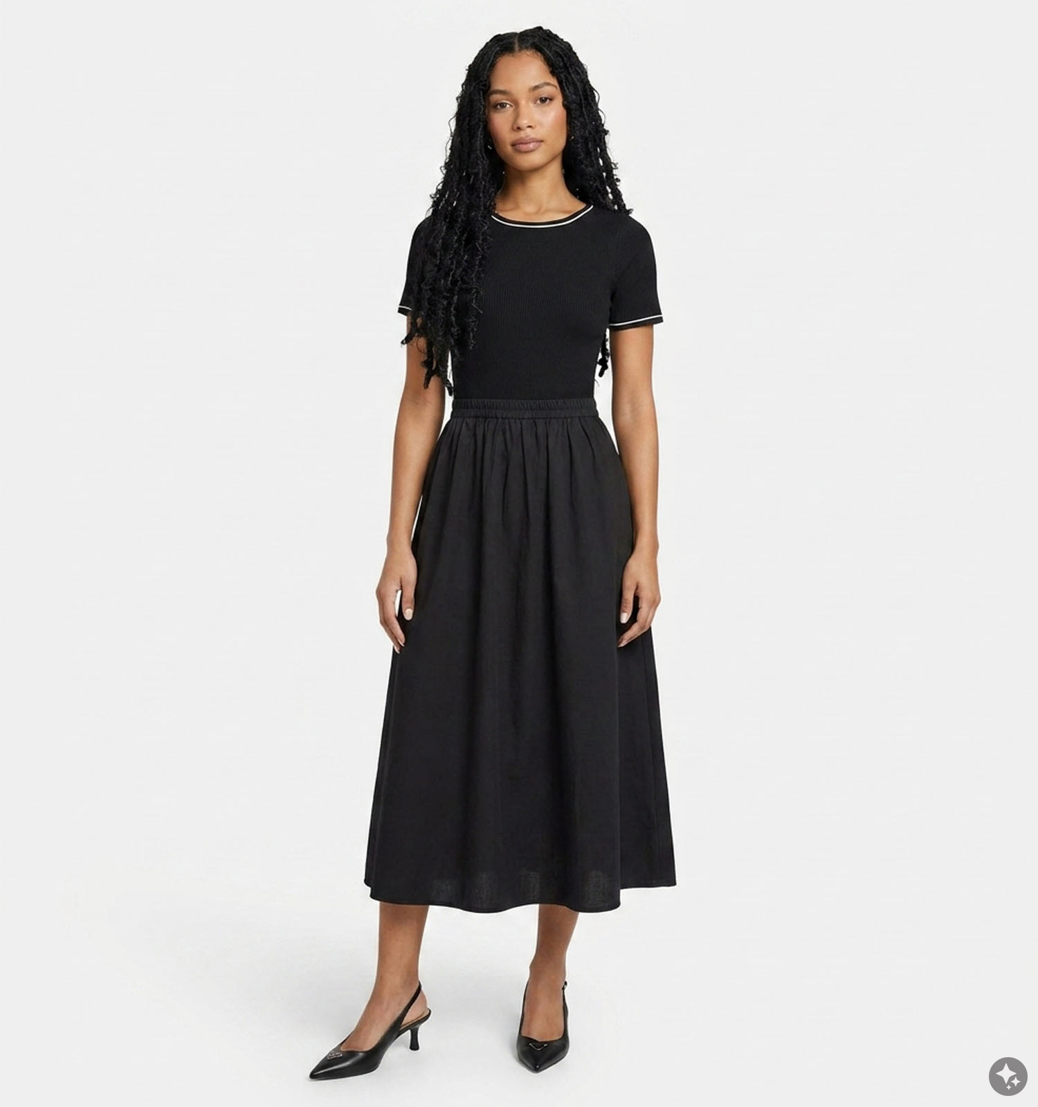 JDY Harmony Robe mi-longue en Noir