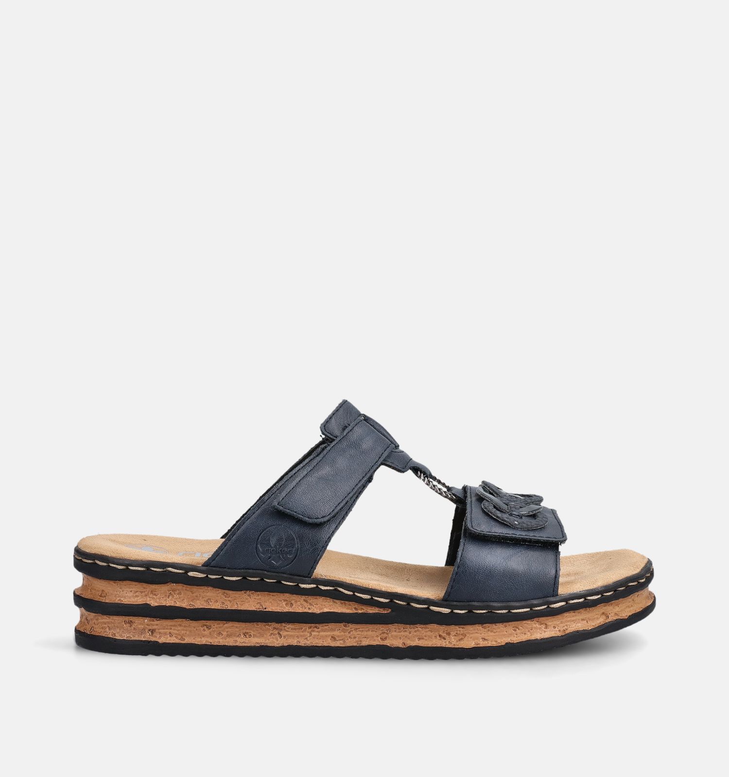 Rieker Nu-pieds compensées en Bleu