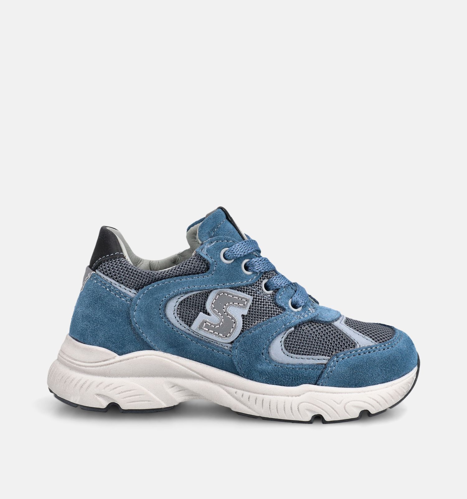 STONES and BONES Pepin Blauwe Schoenen met Veter en Rits