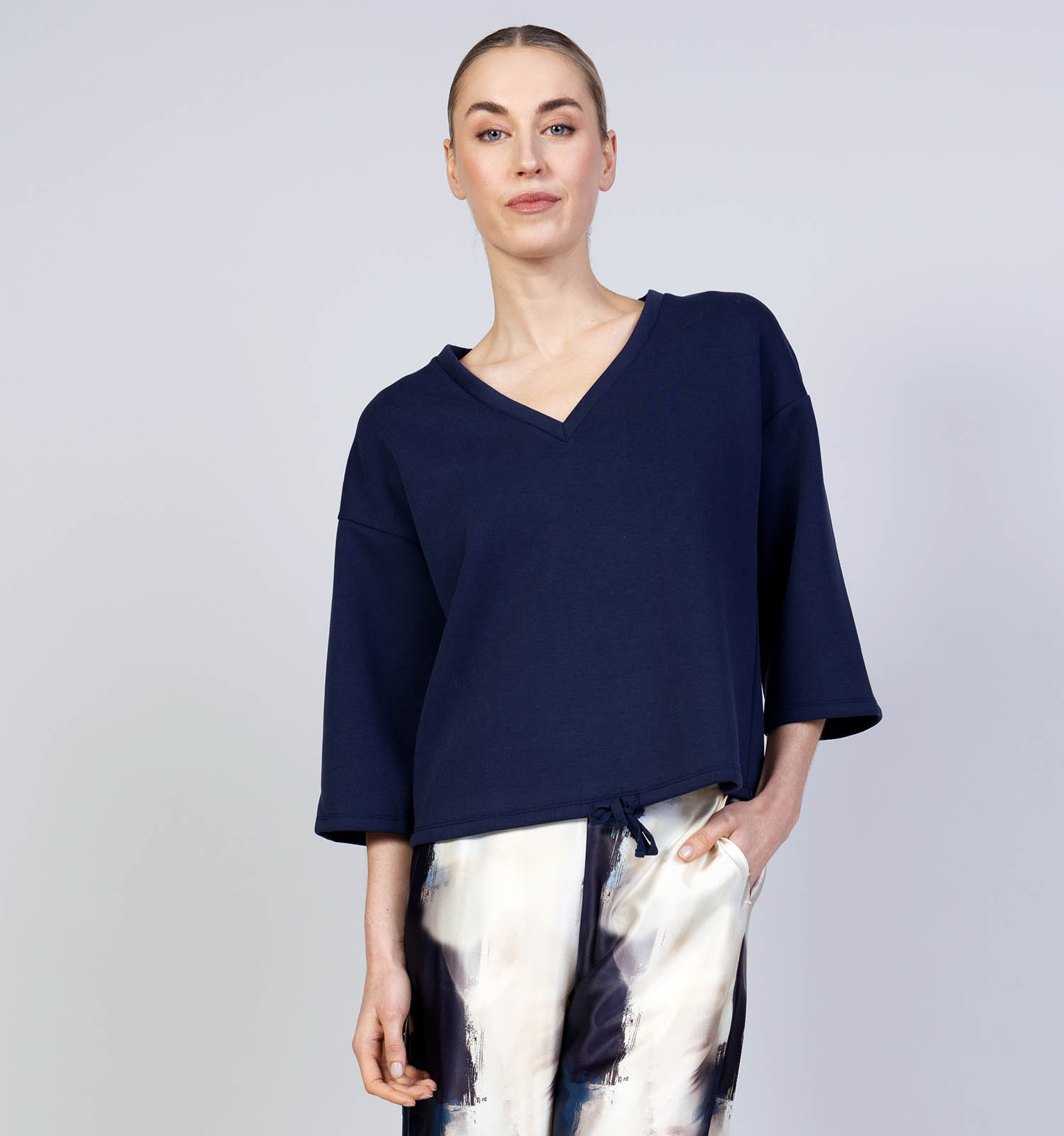 Vila Reflect V-Neck Donkerblauwe Blouse