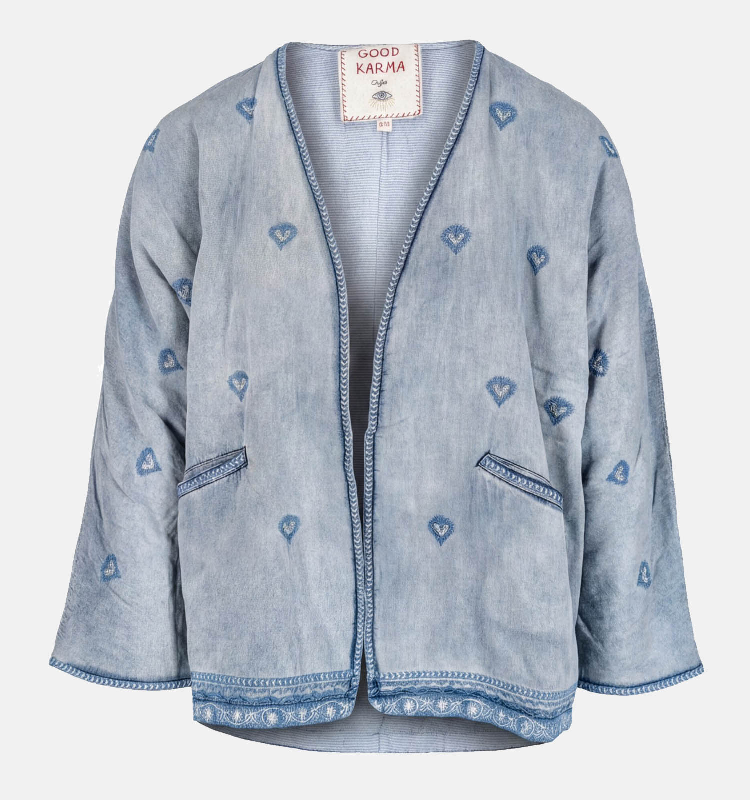 Orfeo Seldon Blauwe Jas met Hartjes