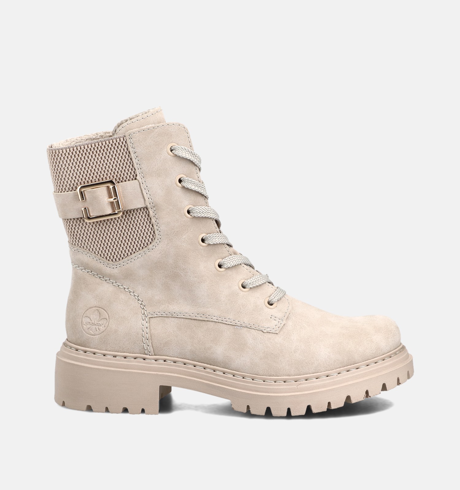 Rieker Boots à lacets en Écru