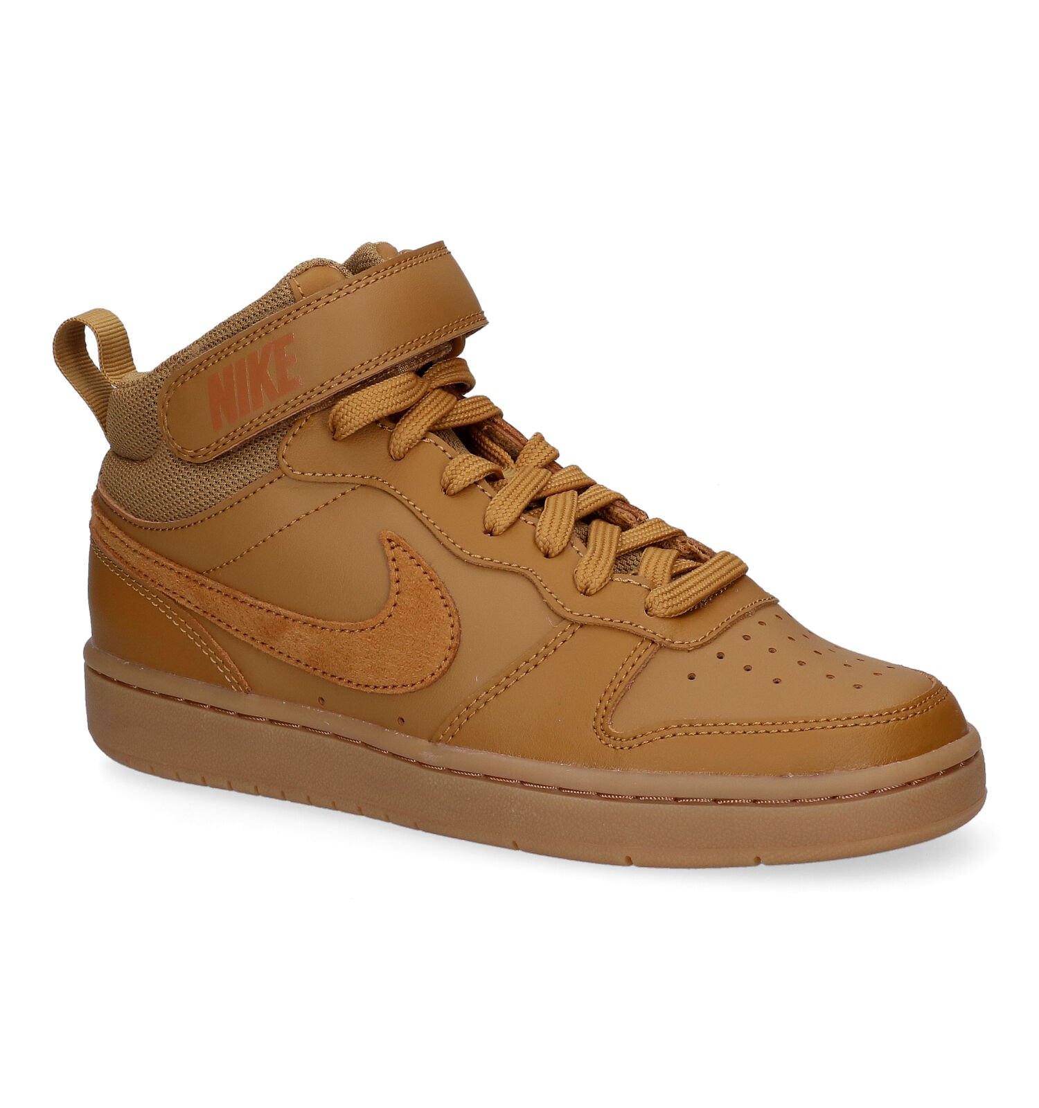 Cognac sneakers met roze details - Dames | MANFIELD