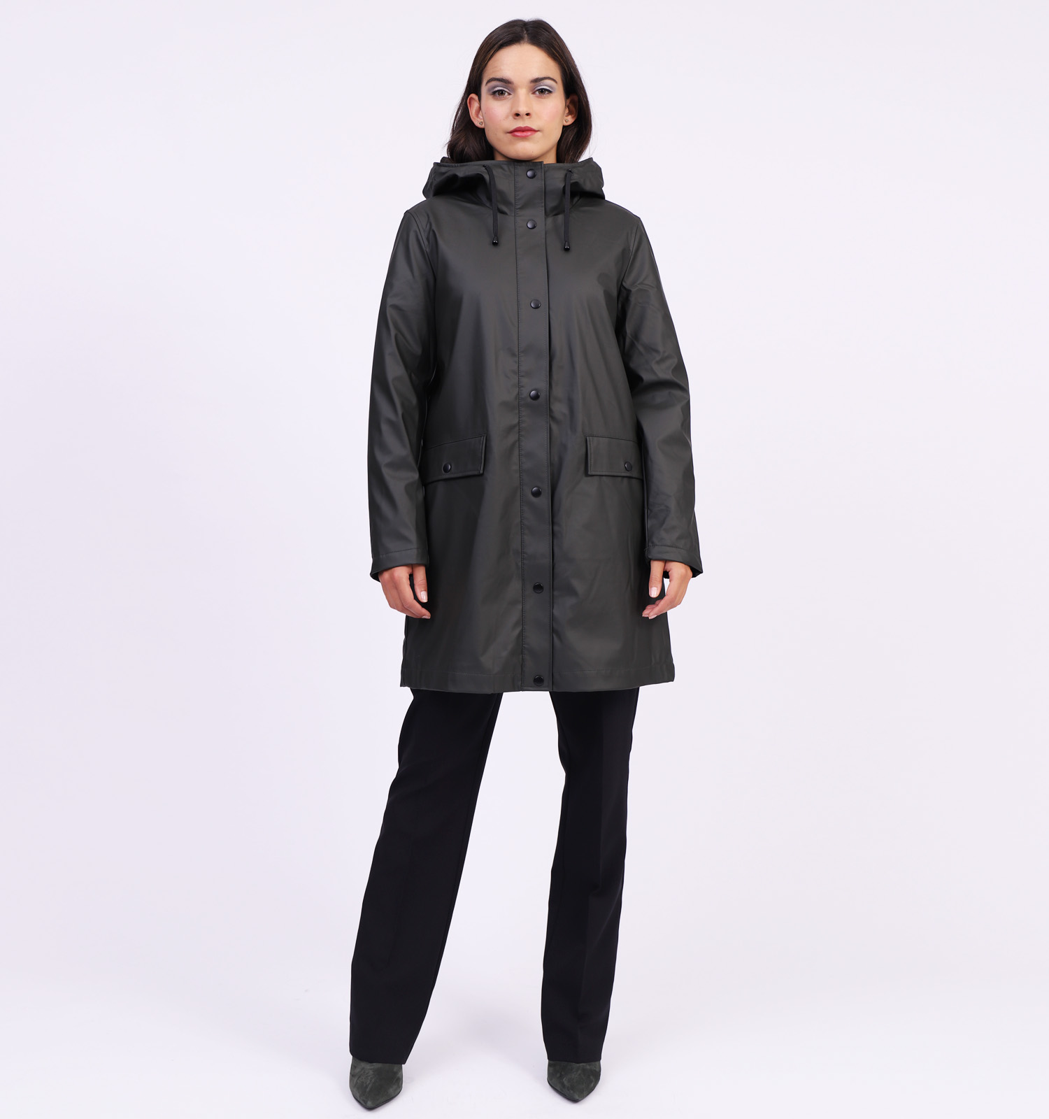 VERO MODA Lange Regenjas Dames Zwart