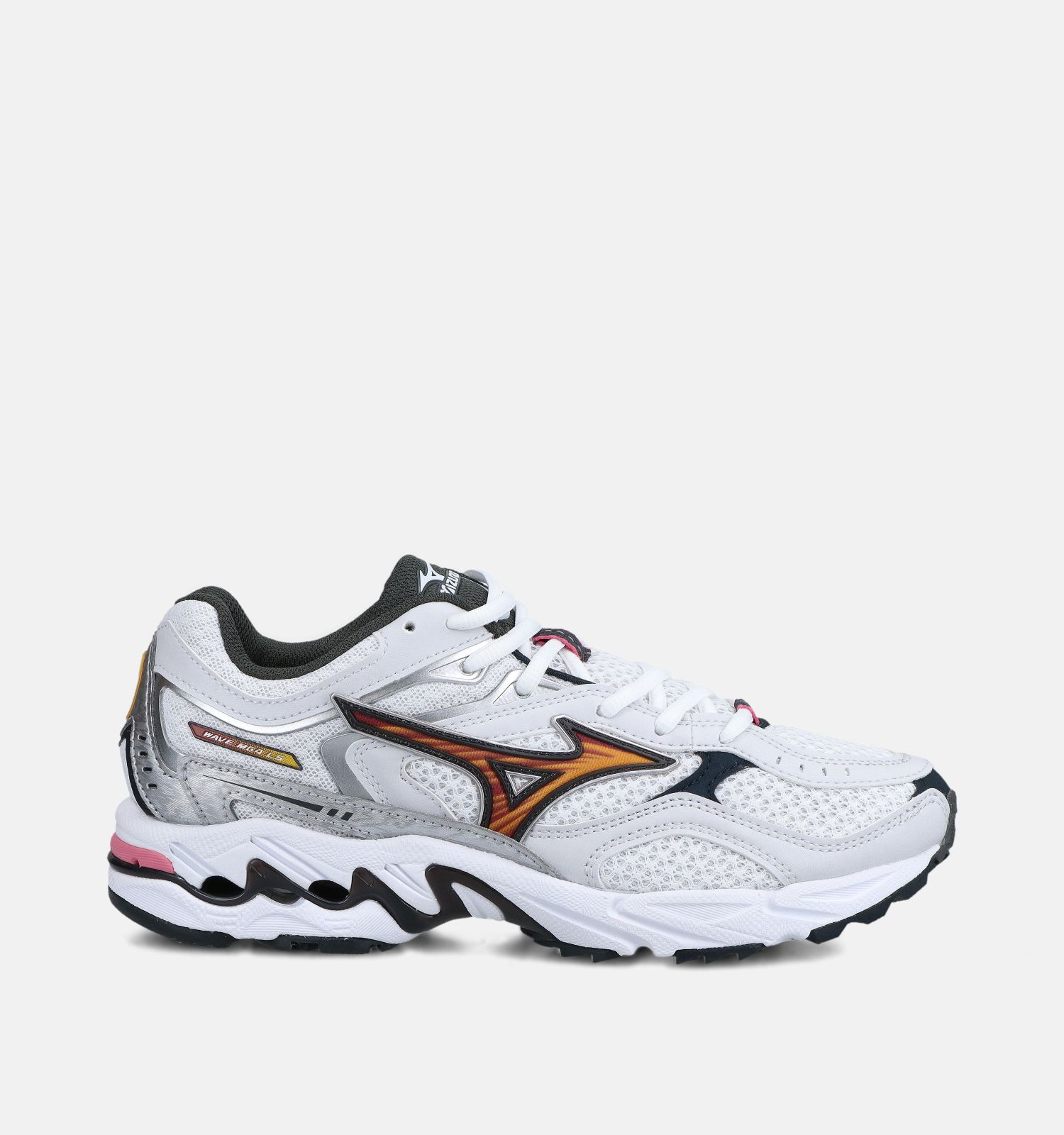 Mizuno Wave Mustang LS Baskets en Blanc/Argent