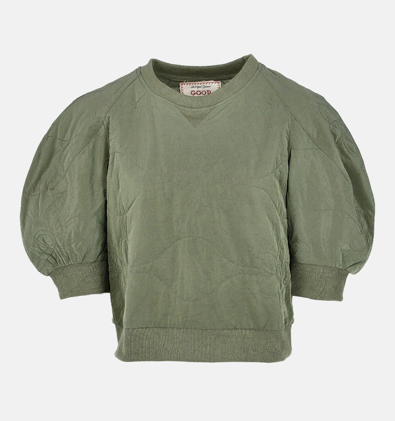 Orfeo Nema Kakigroene Sweater met Pofmouwen