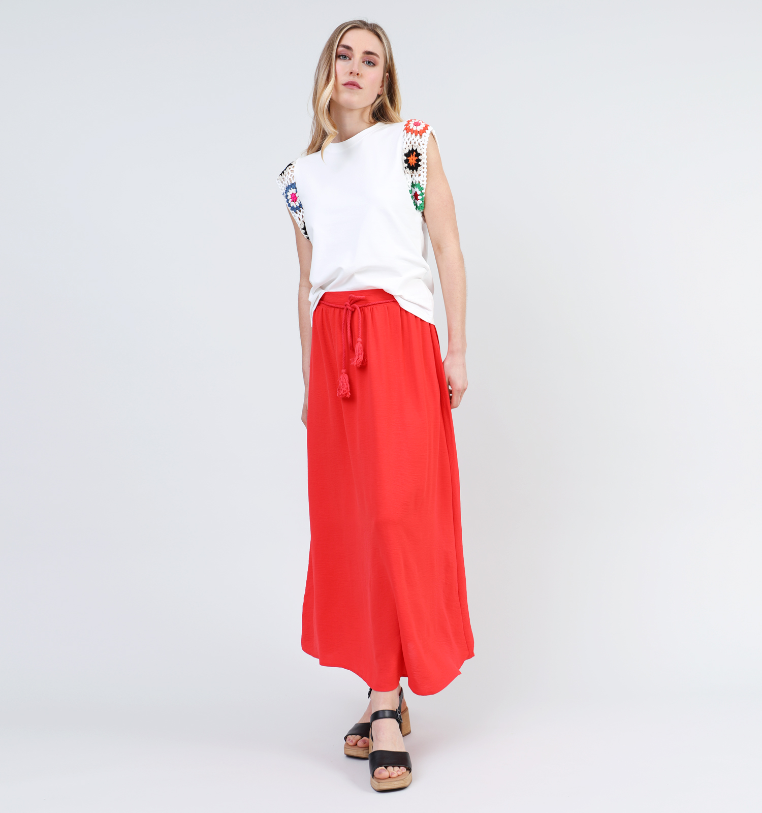 Rode maxi top rok