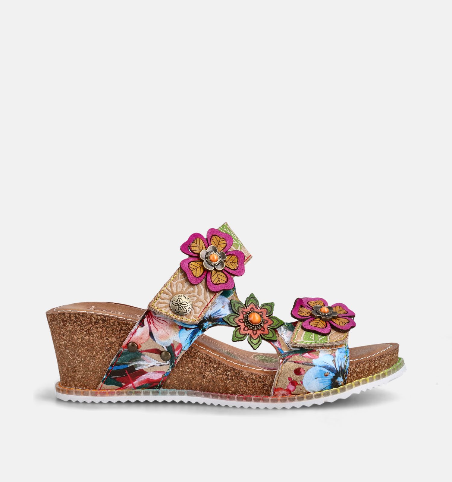 Laura Vita Bonito Bruine Slippers met Sleehak