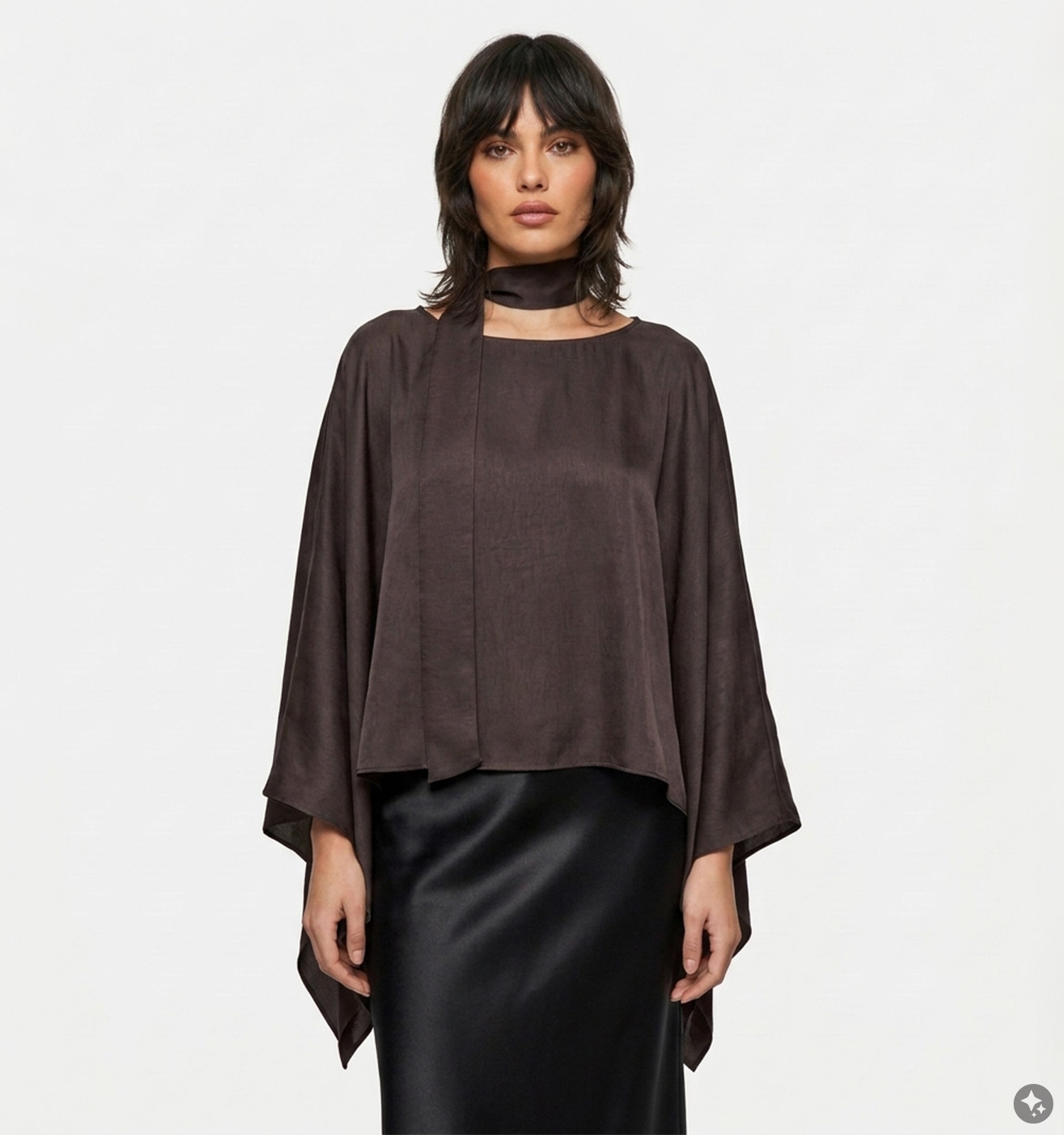 Vero Moda Miro Donkerbruine Scarf Blouse