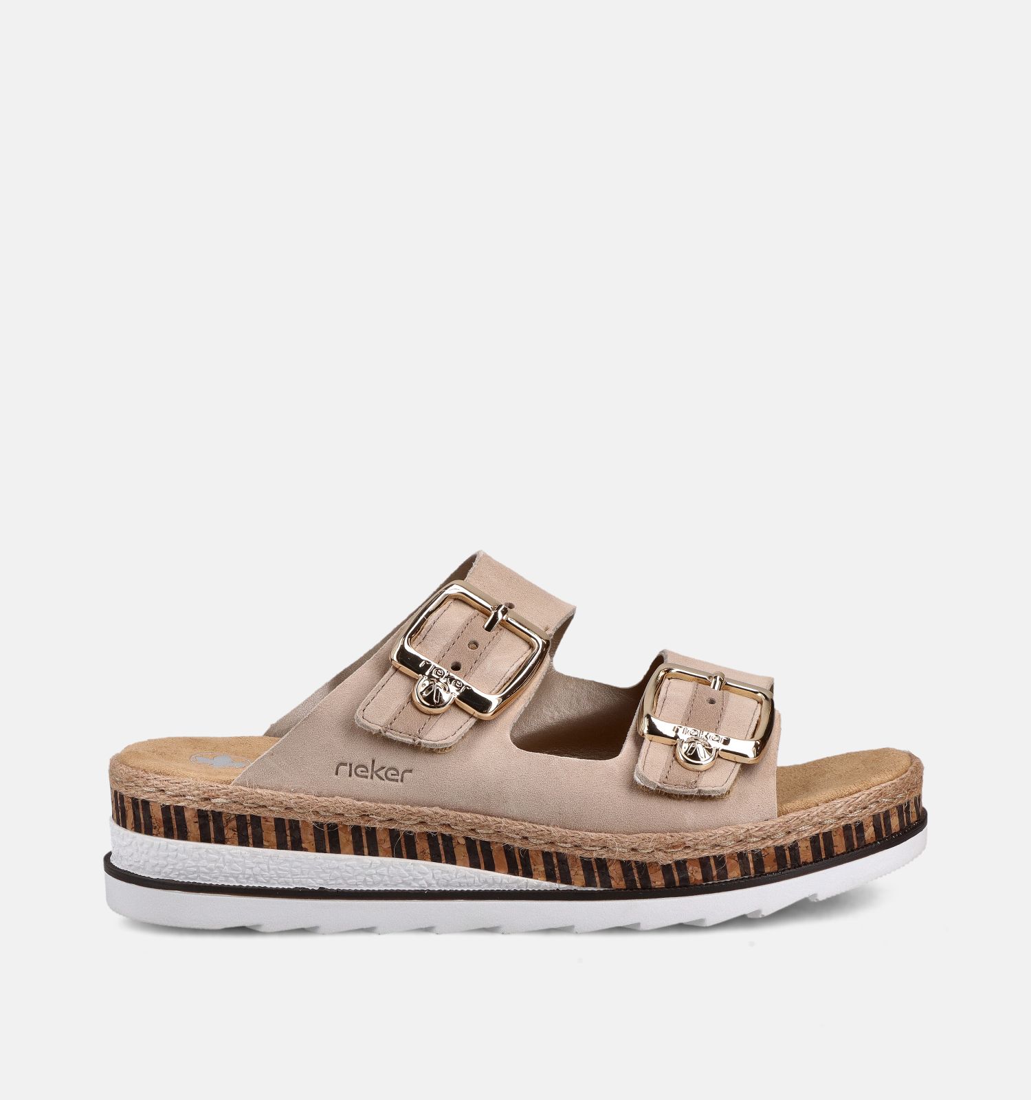 Rieker Nu-pieds compensées en Nude