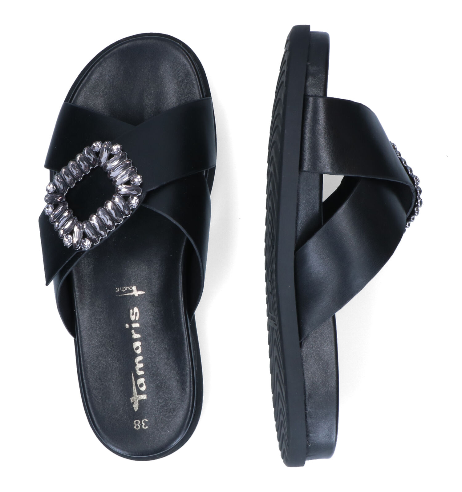 Tamaris Zwarte Slippers | TORFS.BE | Gratis verzend en retour
