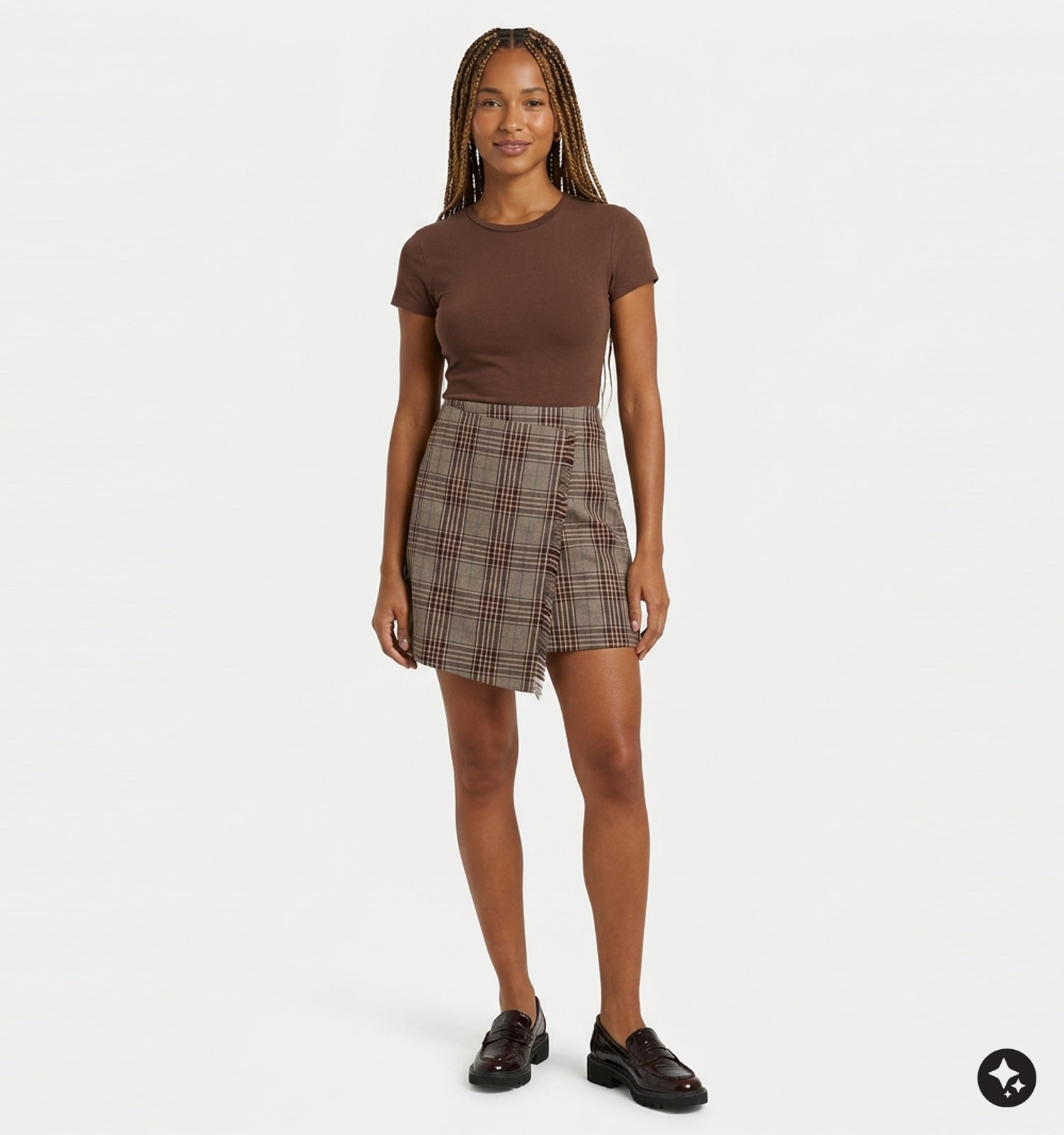 Orfeo Julia Grijze Geruite Mini-Rok