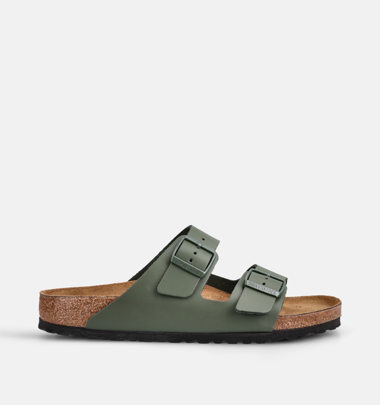 Birkenstock Arizona Leather Groene Slippers