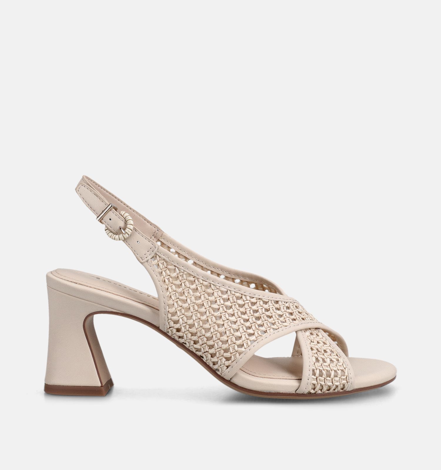 Tamaris Lichtbeige Sandalen met hak