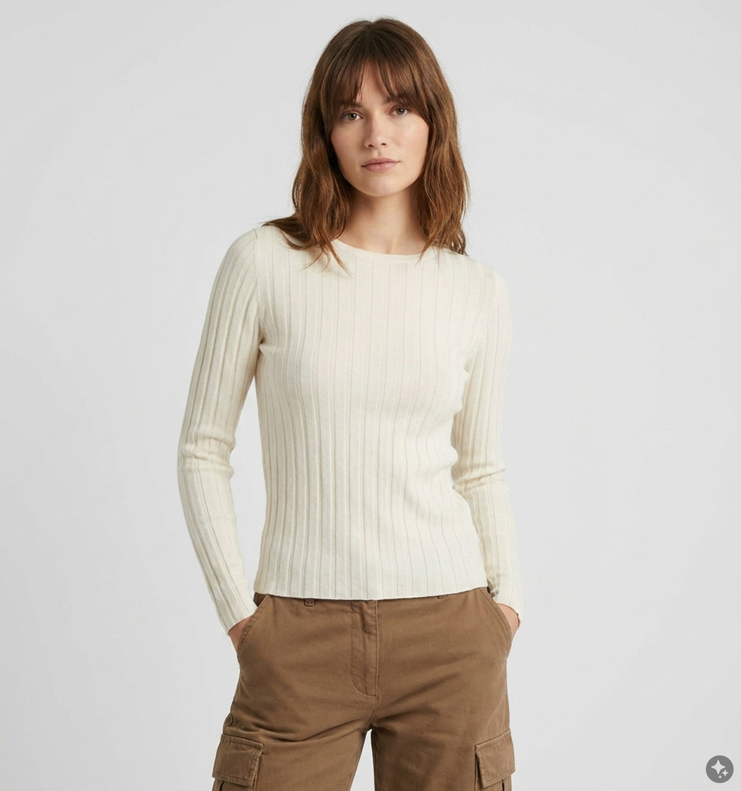 The Korner Ecru T-shirt met Lange Mouwen