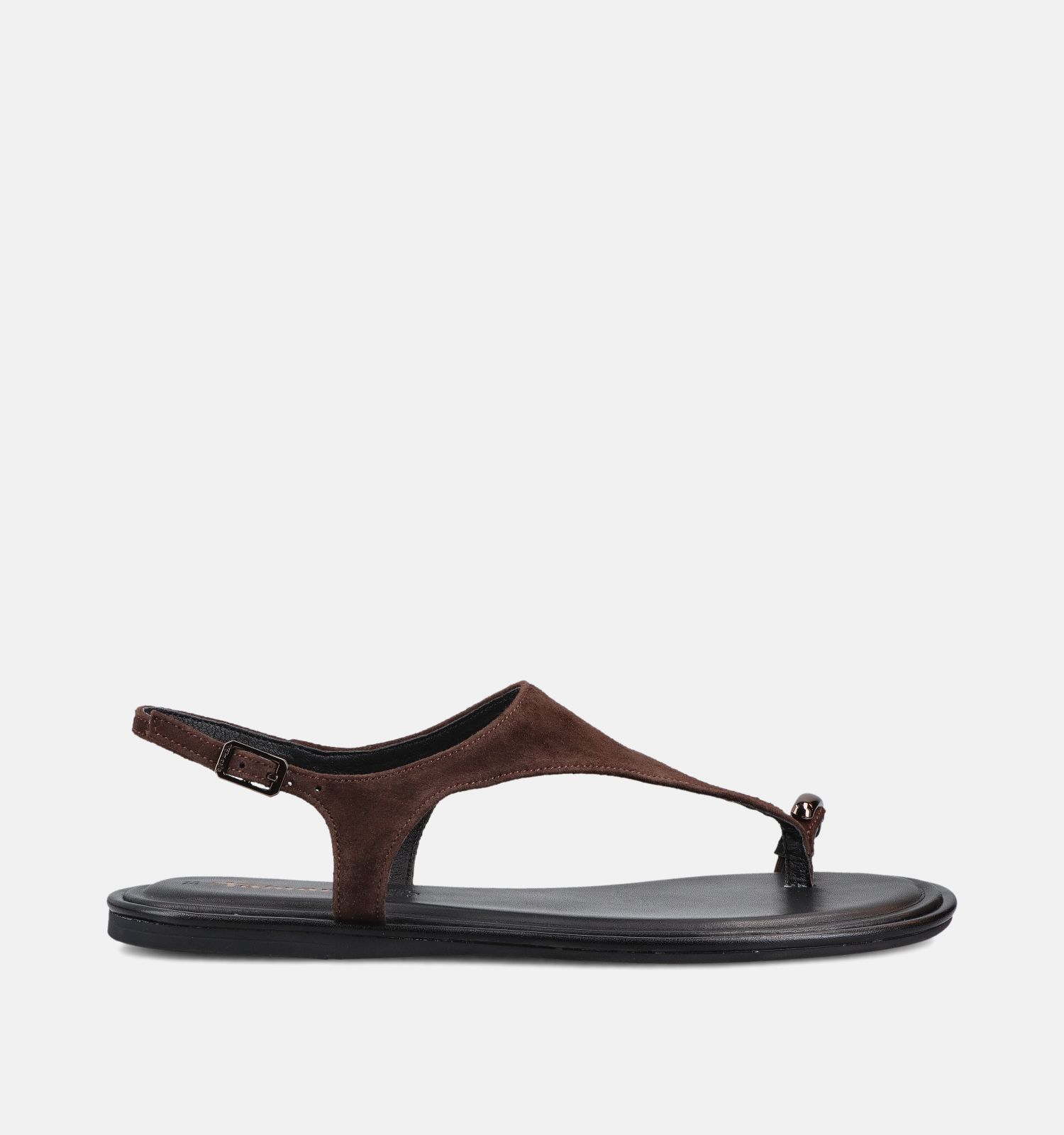Tamaris Sandales plates en Brun foncé