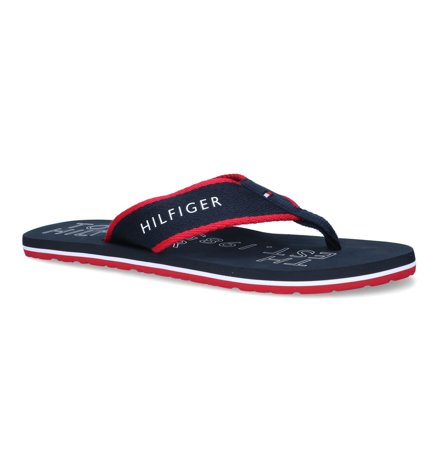 lood Notitie Inspiratie Tommy Hilfiger Sporty Blauwe Teenslippers | Heren Slippers