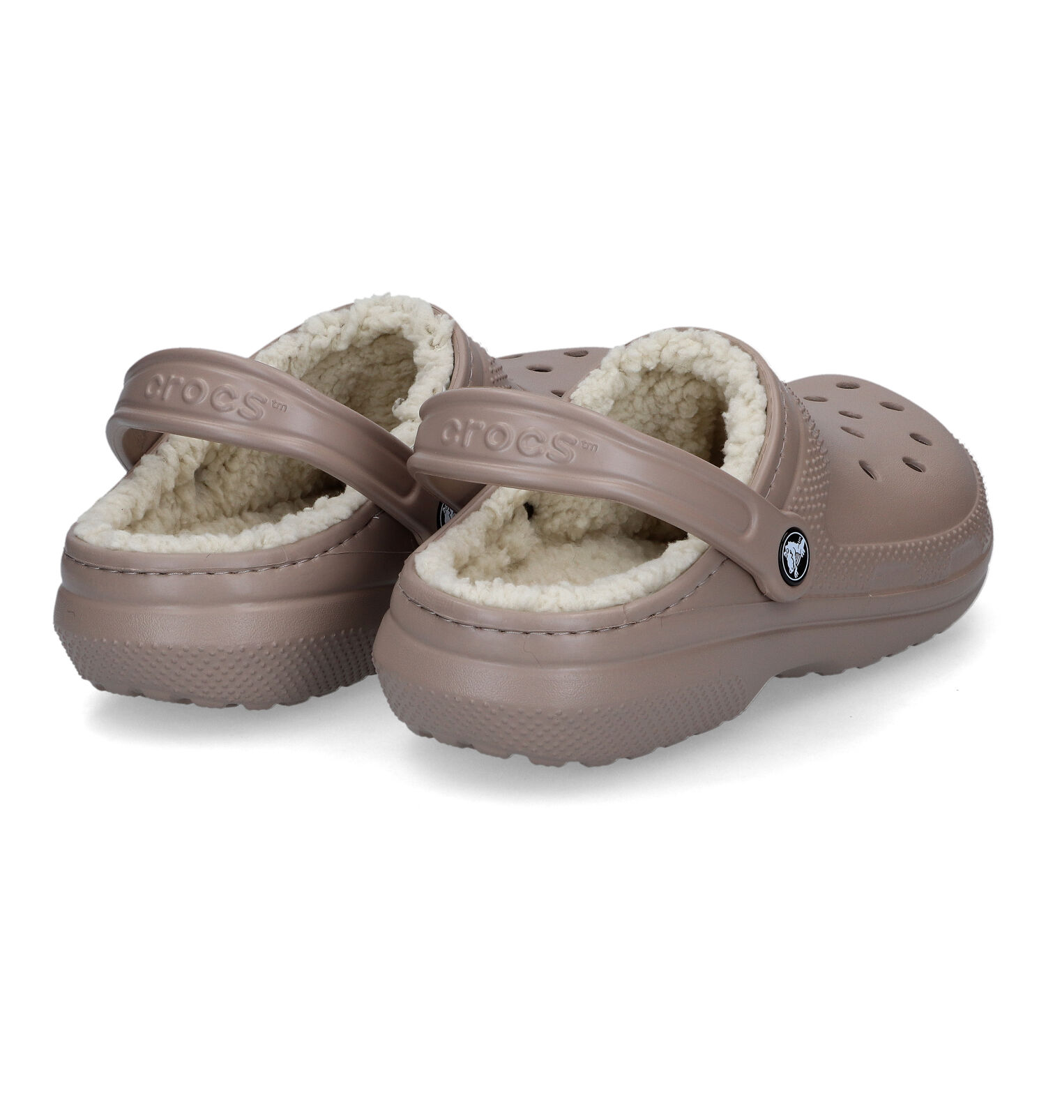 Crocs Classic Fuzz-lined Clog Beige Slippers | Dames Slippers