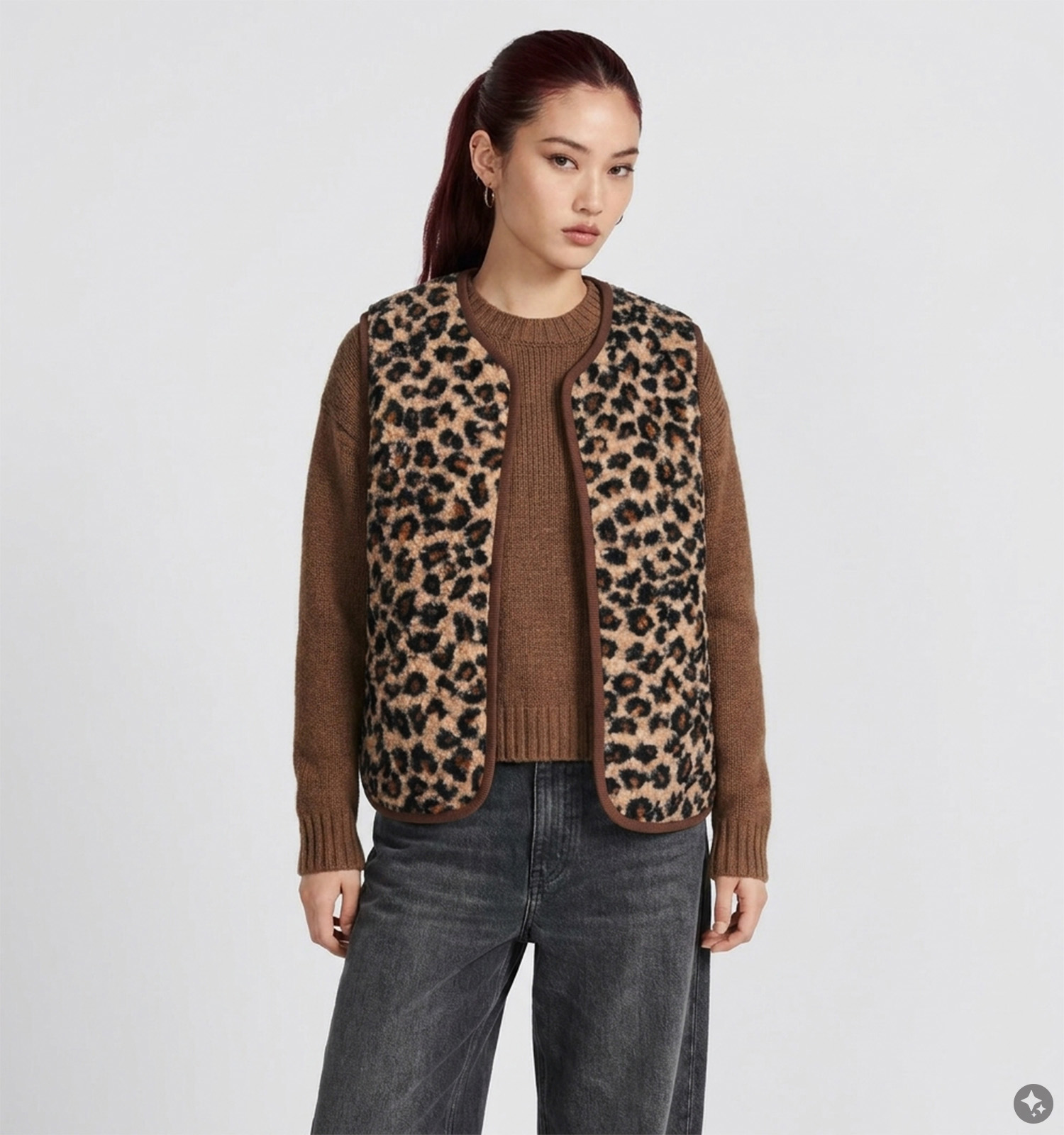Deeluxe Original Azmira Bruine Gilet Leopard