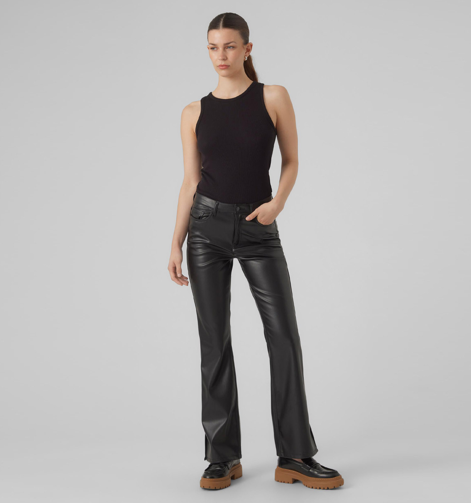 Vero Moda Selma Pantalon évasé L32 en Noir