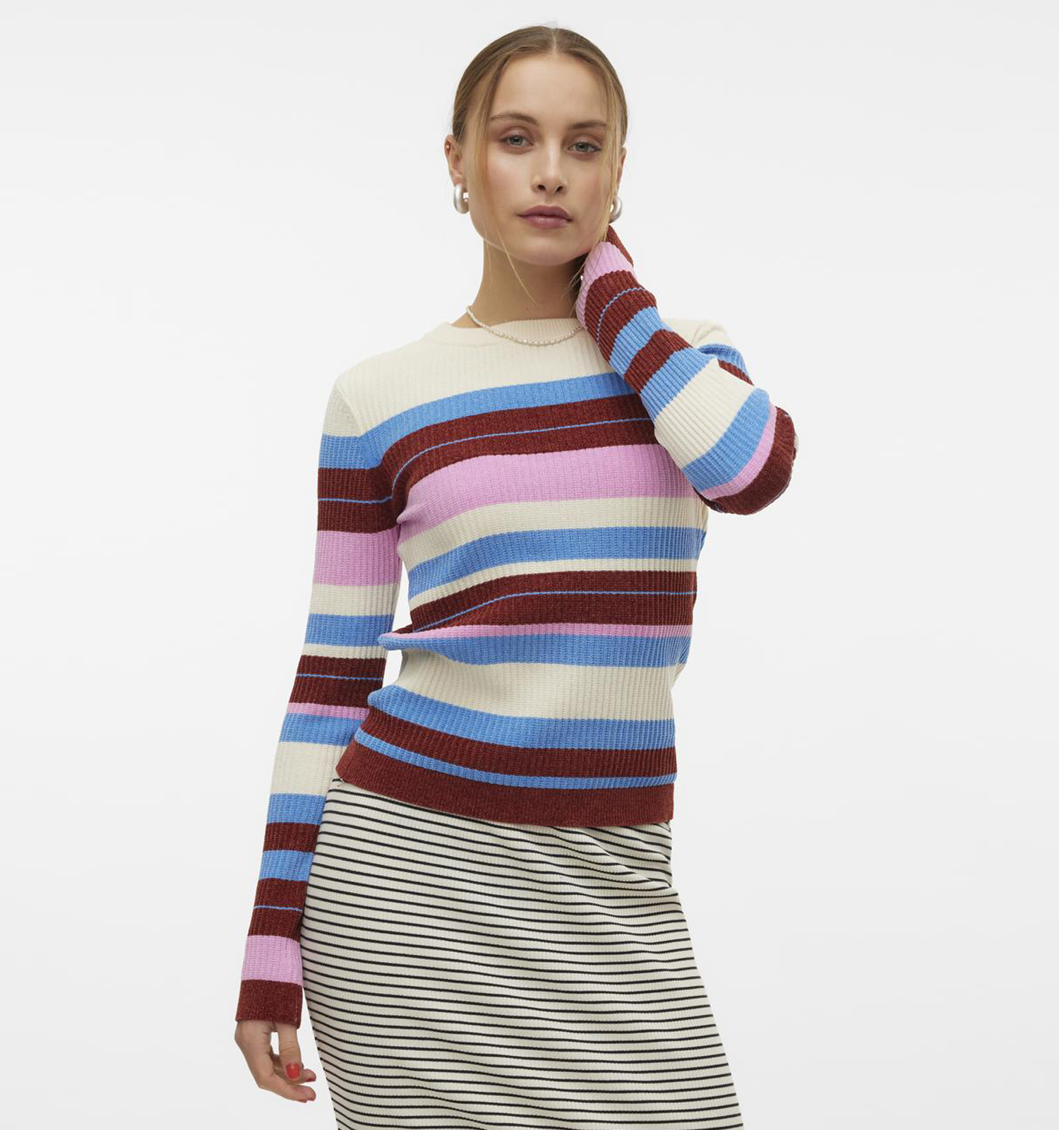 Vero Moda Chili Beige Gestreepte trui