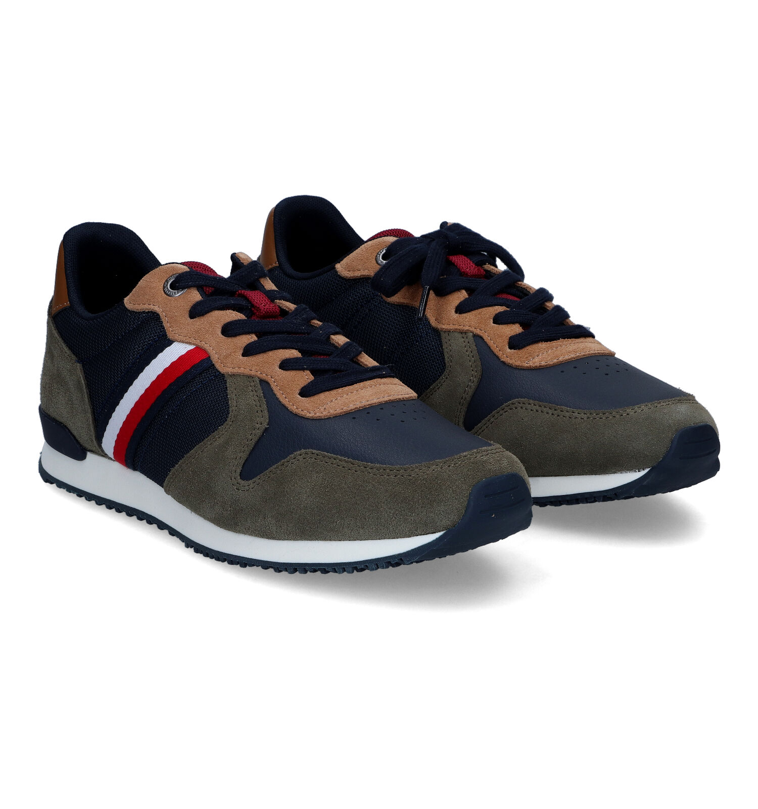 Tommy Hilfiger Iconic Kaki Sneakers Heren Lage schoenen Online op TORFS .BE
