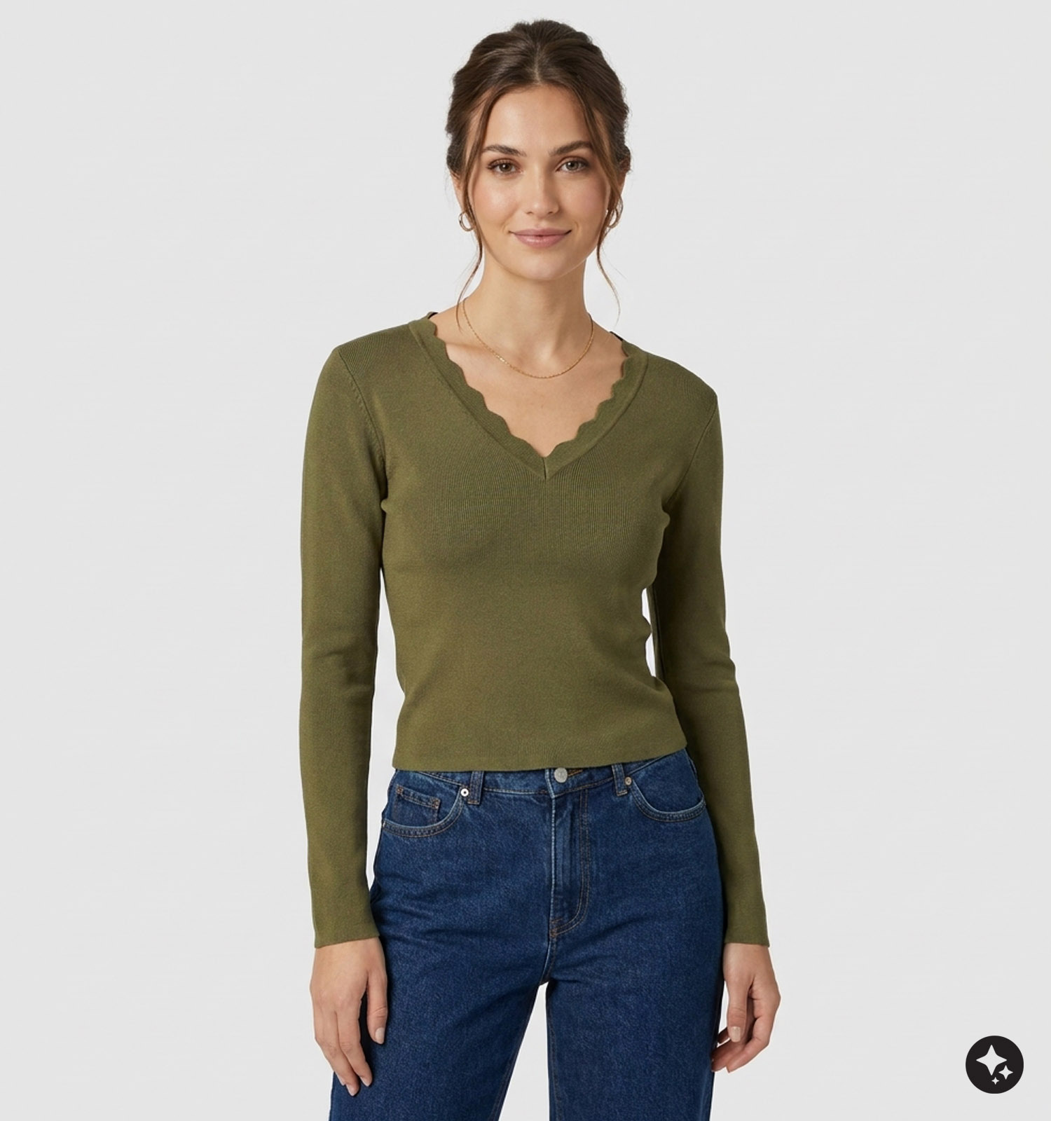 Pieces Celia Sphagnum Longsleeves en Vert
