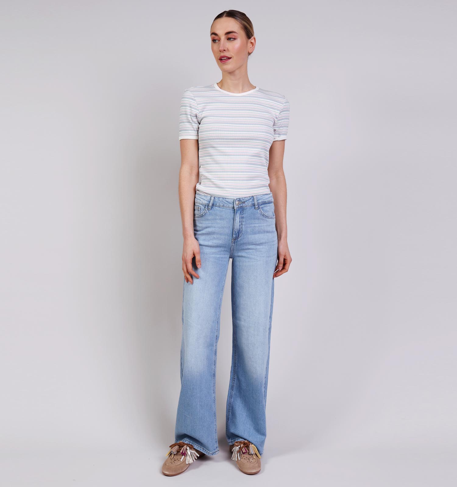 Pieces Silke Blauwe Straight leg jeans L32