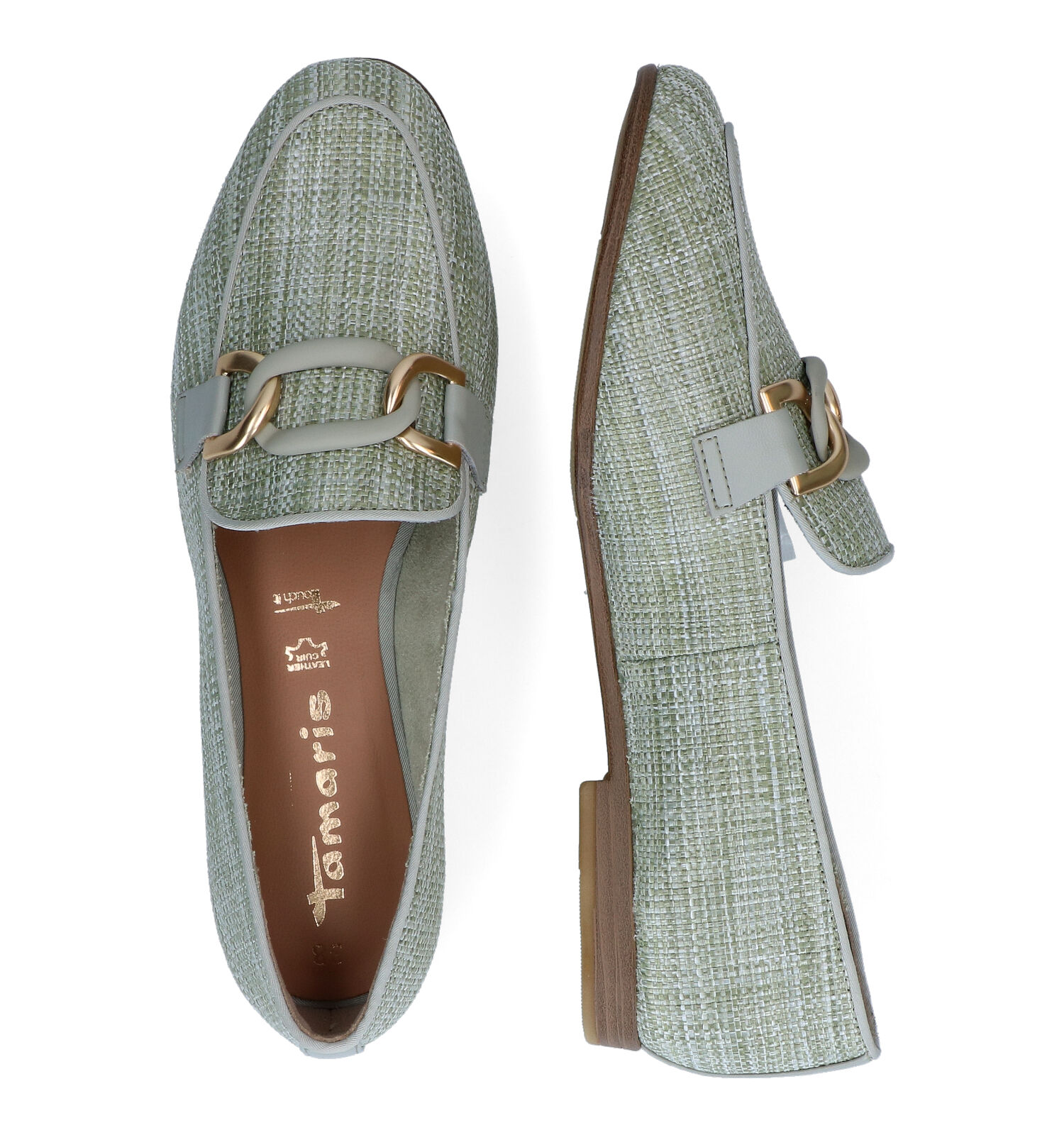 Tamaris Loafers en Vert Femmes Chaussures plates en ligne sur