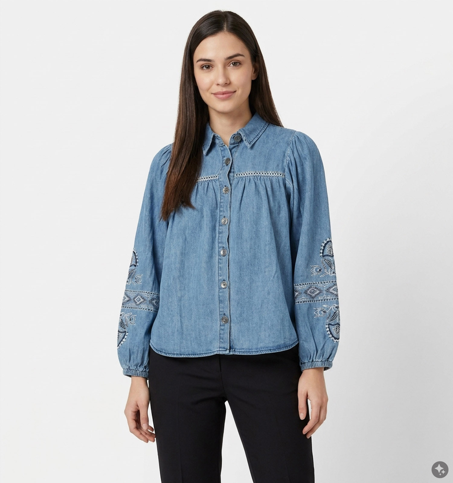 Minuit Douze Yaffa Blauwe Blouse