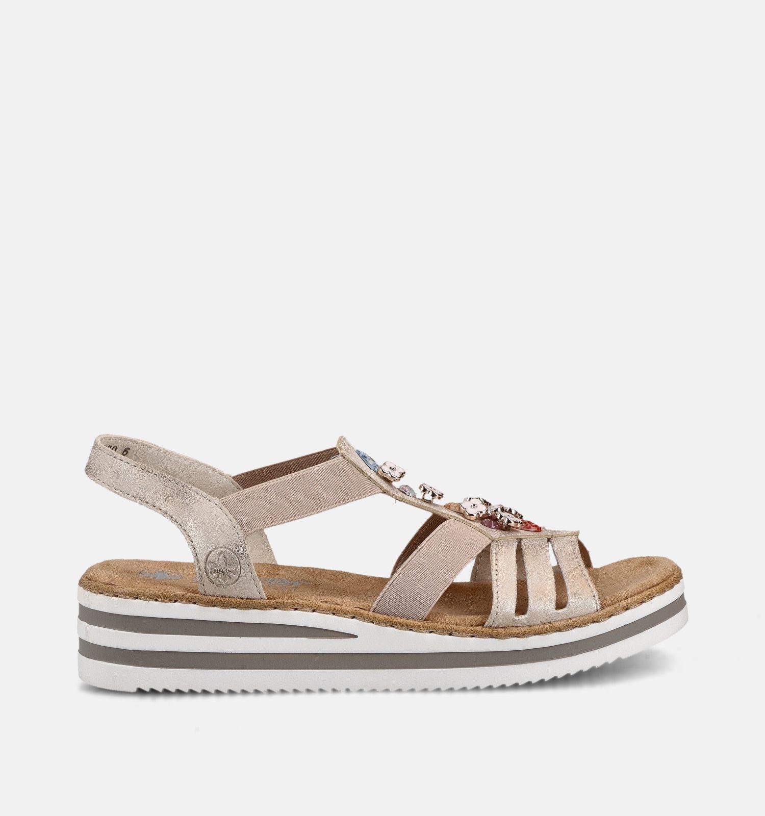 Rieker Sandales compensées en Or