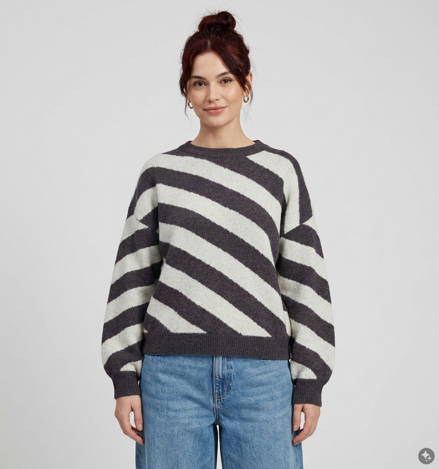 Vero Moda Lara Paarse Gestreepte Trui