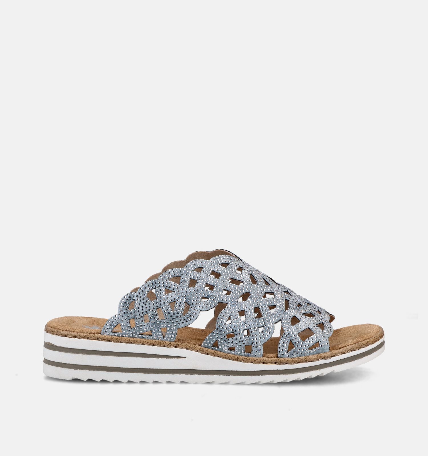 Rieker Antistress Lichtblauwe Slippers