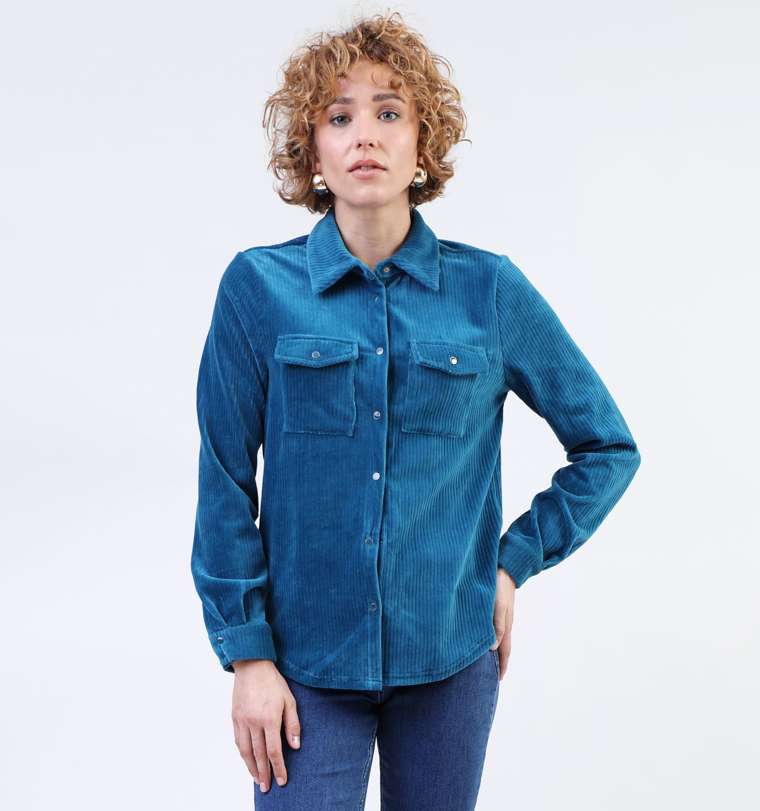 Corduroy sales blouse blauw