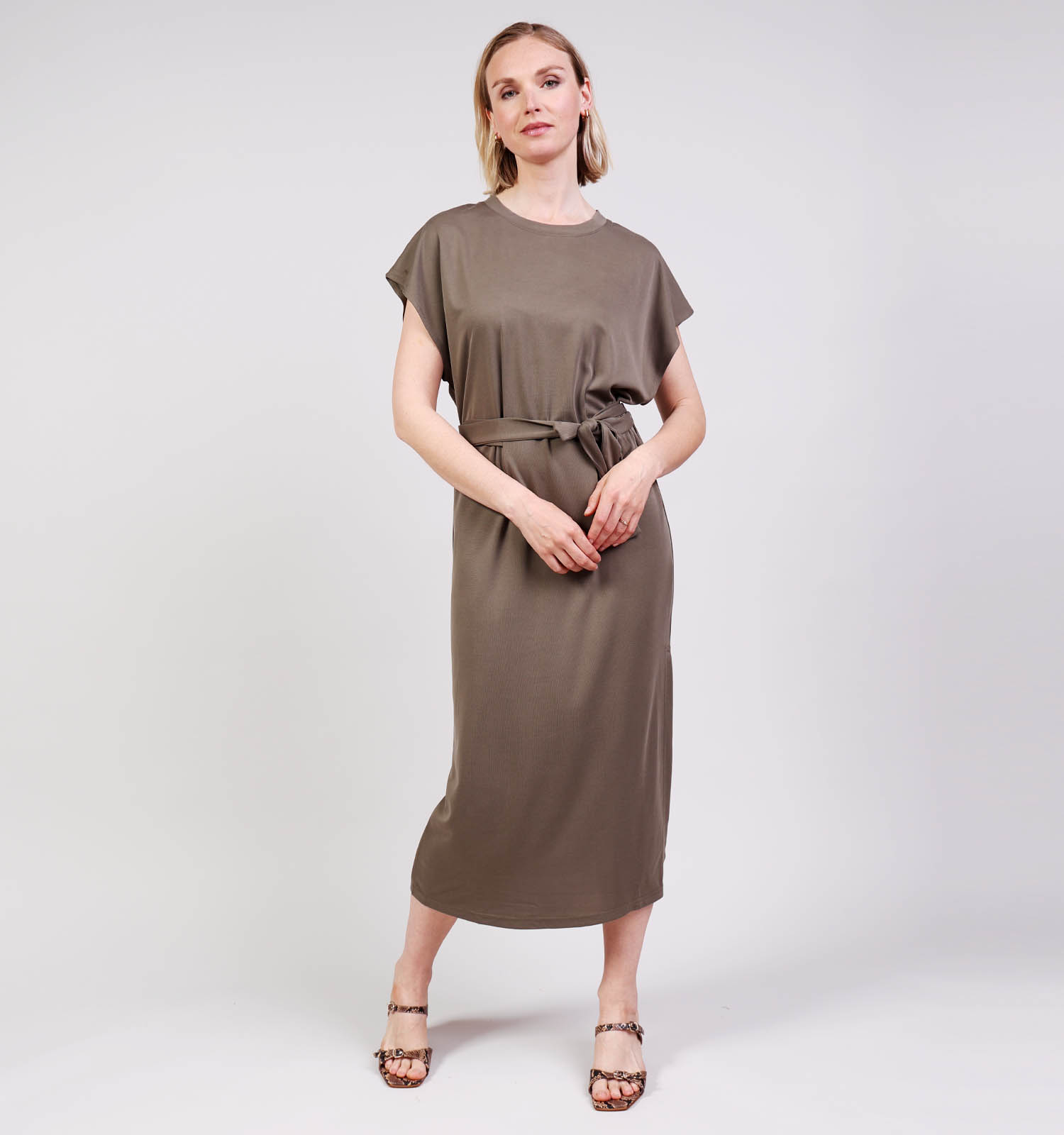 Rue Mazarine Karla Groene Midi jurk