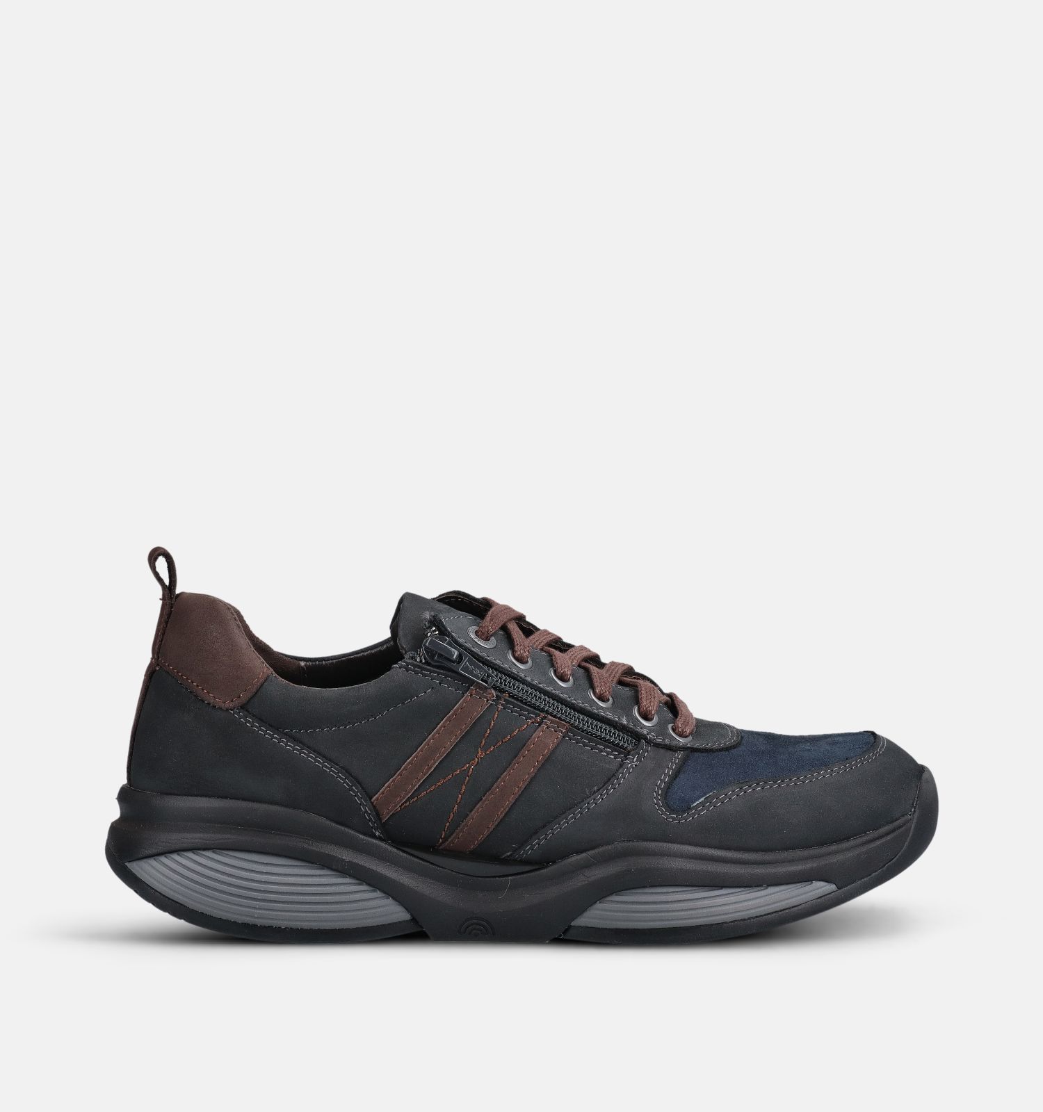 Xsensible Stretchwalker Donkerblauwe Rits-Veterschoenen