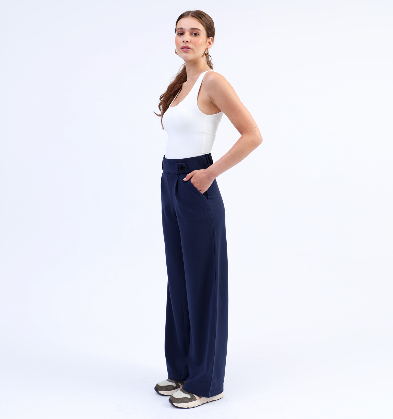 Wijde Broek Dolce Ecru B5540 202 main image 1