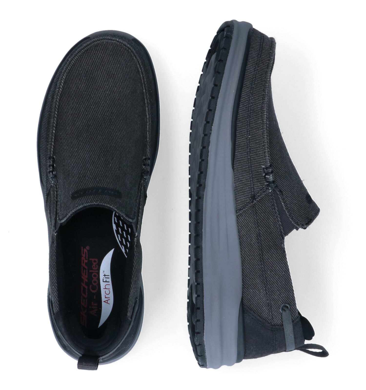 Kauwgom In krans Skechers Arch Fit Melo Port Bow Grijze Instappers | Heren Lage schoenen