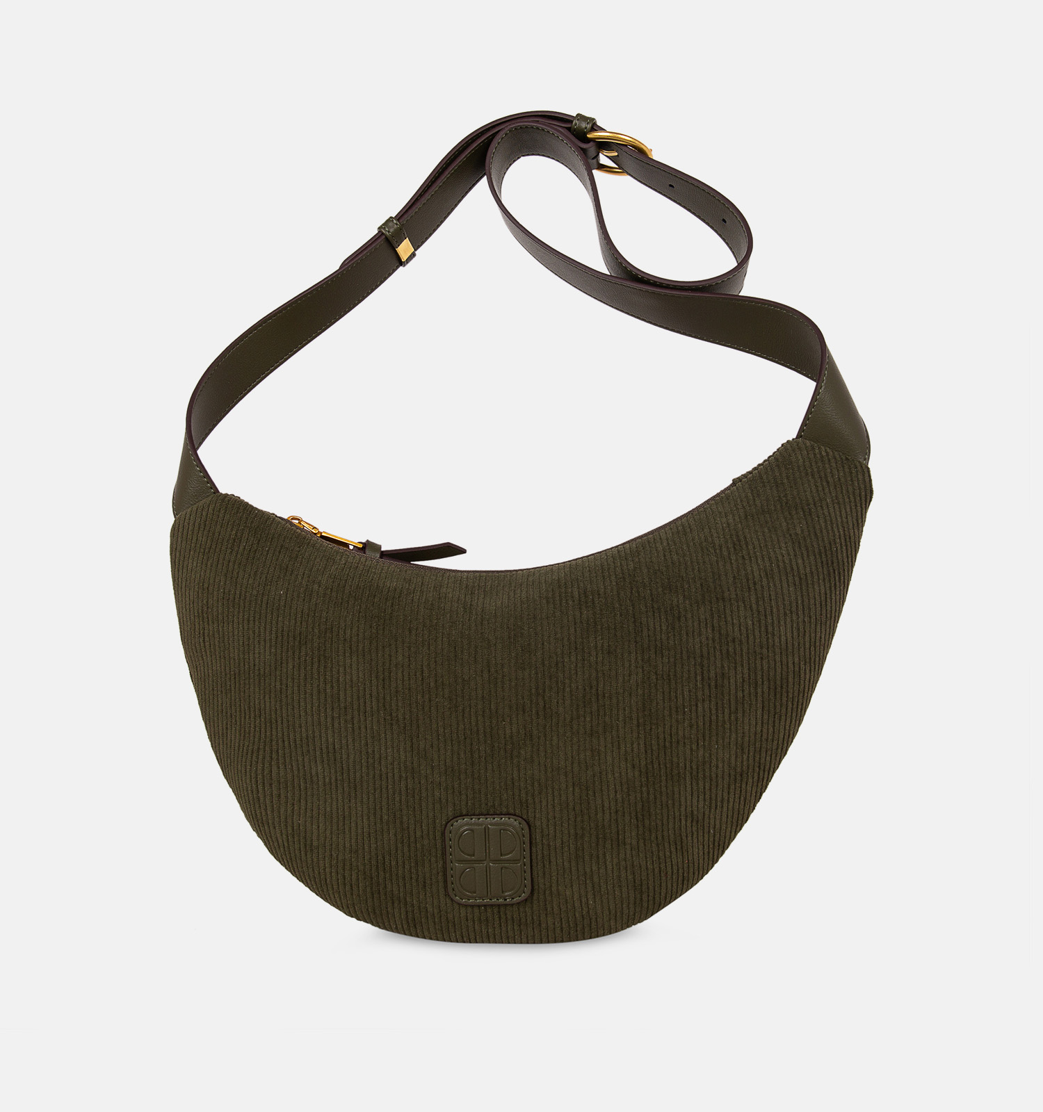 Laurent David Corduroy Sac porté croisé en Vert kaki