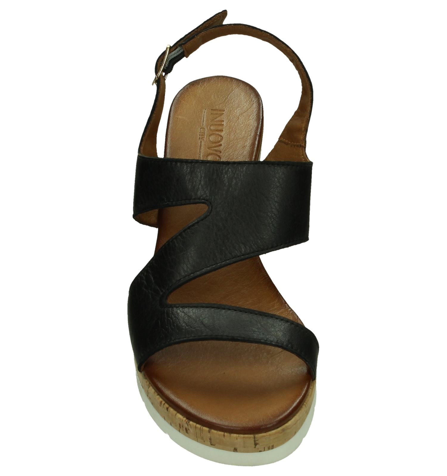 zwarte slippers met sleehak