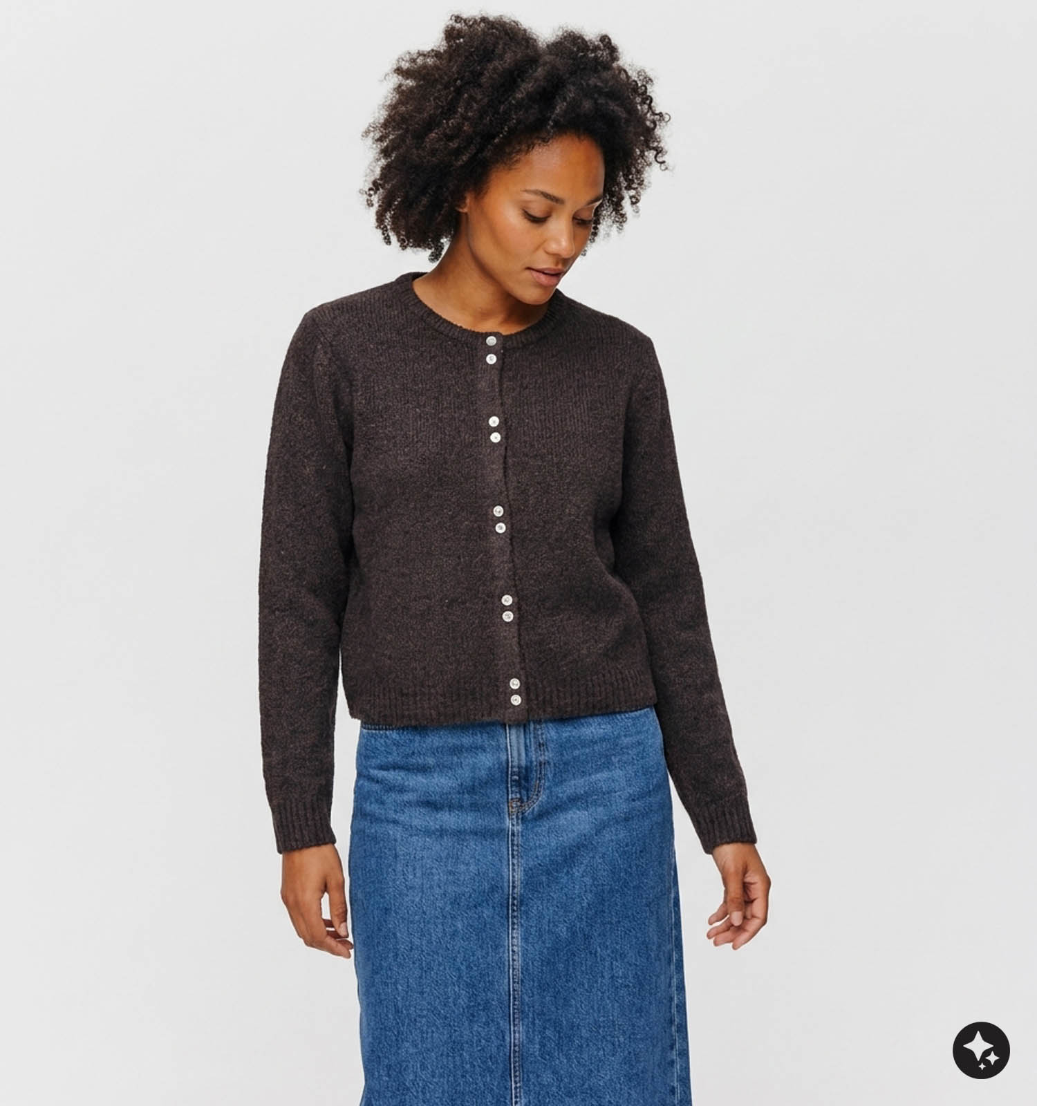 Fransa Bela Gilet en Brun foncé